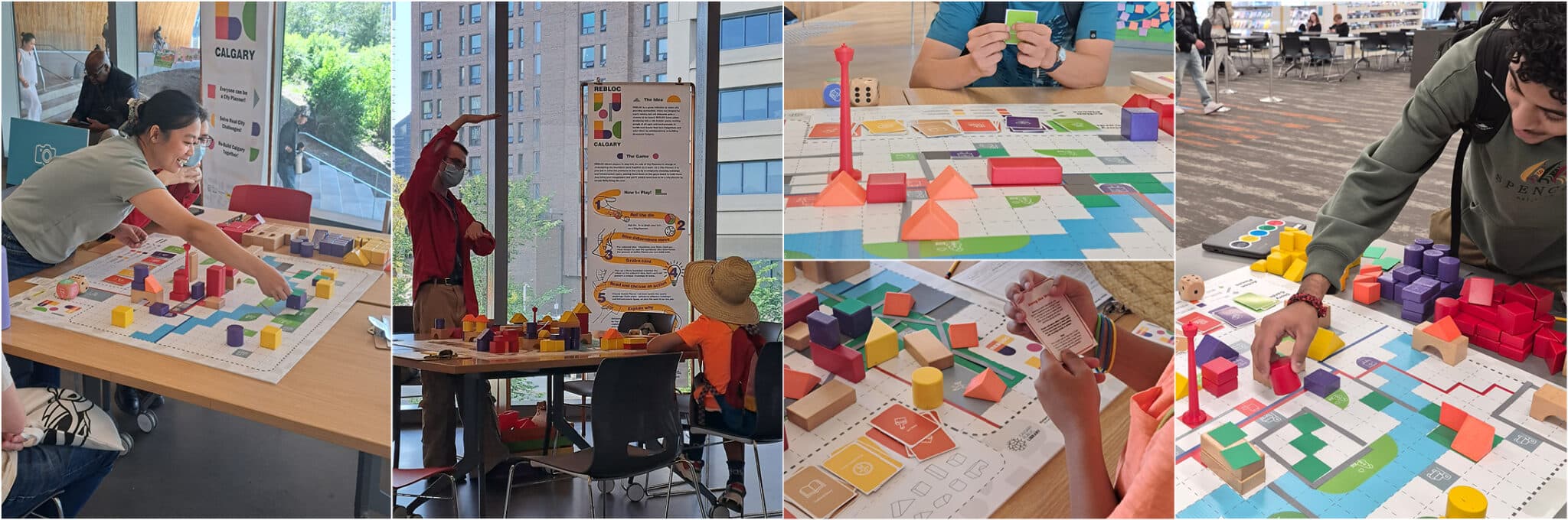 Figure 2: REBLOC board game sessions at Calgary Public Libraries. Image credits: REBLOC project team.